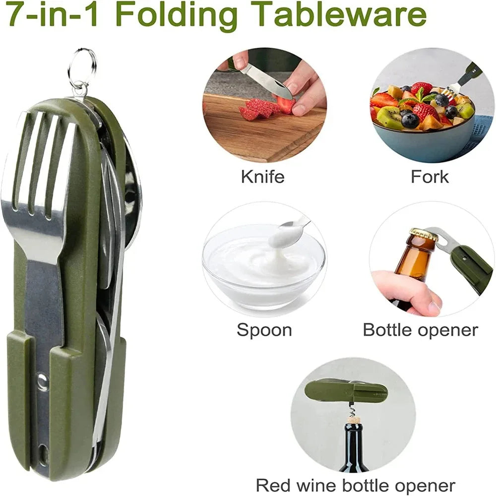 THE TRANSFORMER 7 in 1 camping utensils